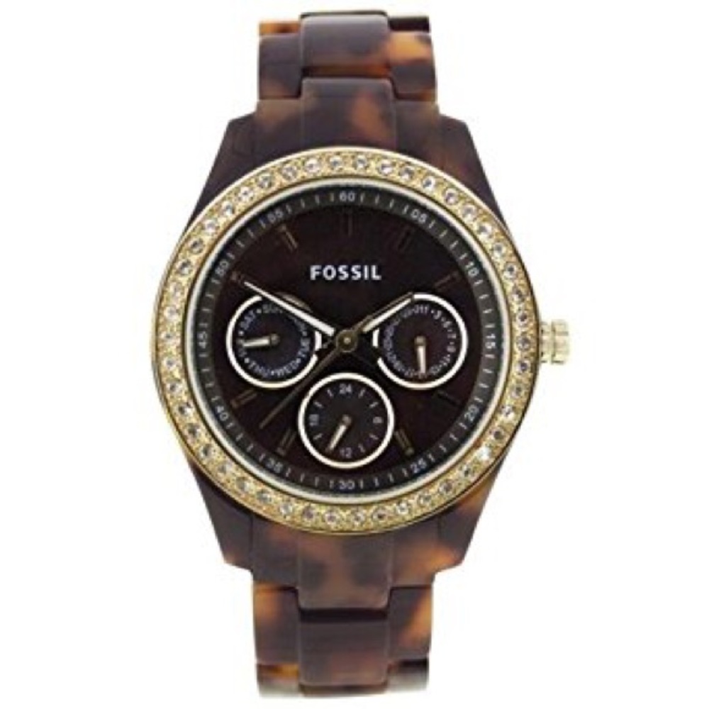 Fossil tortoise shell watch